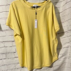 Melissa Paige - Yellow (Pineapple Slice) Short Sleeve Sweater Top